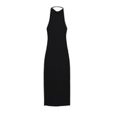 Kardashian's Same Niche Cloudy Fabric Hanging Neck Sexy Sleeveless Long Dress Body-Body-To-Scave Dress