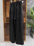 Cow Goods Closed Eyes ~ Fashion Nidle Natural Linen White Pants Women Squid Loose Waist Loose Broad Leg Pants