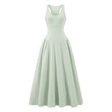 Kendou White Sexy Spring And Summer New Temperament To Accept The Waist Of The Vest Bare Back Long Dress Woman