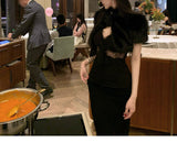 Coarse Pocket Hook Side Half Skirt Three-Dimensional Cut Hand-Woven Design Feel Half-Dress White