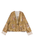 New Chinese Style Acetate Hot Gold Flowers Old Money Wind Coat Woman