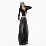 2026 Autumn Jeans Women Retro Loose Broad Leg Pants Trousers Trousers Women's Trousers