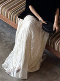 Suspension White Beautiful Yarn Half-Dress Skirt Sha Pung Pong Fairy 100-Fold Flowing Long Yarn Skirt Long Dress Woman