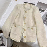 2026 Spring And Autumn New Small Fragrant Coat Female French Name Hair, Single Coat High-End Temperament Coarse Flowers