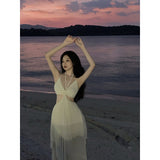 Sexy French Dress Bare Back Pure Lust Wind 2025 New Famous Temperament Seaside Holiday Dress Seduction Purple