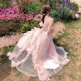 2026 Gentle Holiday Style Soft Pink Tulle Dress Fairy Airy Net Yarn Morning Dress Super Fairy