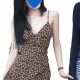 2025 New Summer Hot Leopard Dew Back Sling Body Slim Short Want To Wear Sexy Top Woman