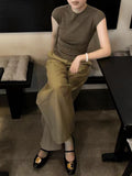 Old Money Style High-End Sense Short-Sleeved Knitted Shirt T-Shirt Woman 2025 Summer French Body Repair Small Flying Sleeve Ice Blouse Inside