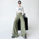 2026 Vintage High-Waisted Broad-Legged Jeans Women's Loose-Fitting Thin Sleet Straight Trousers Trousers Summer Thin