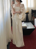 Milan Holiday Shoulder Tsets Women's Spring Summer Casual Broad Leg Pants New Chinese Two-Piece Set