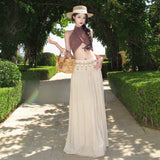 2026 Wave Roost Holiday Vintage White Dress + Hanging Neck-Lved Shoulder Dress Sexy Bare Back Sling