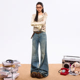 Cave Retro Do Old 2025 New Autumn And Winter Popular Drag Lazy Denim Trousers Commuting Daily