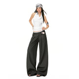 26Th Ootd!|2026 Spring New Design Feeling Casual Broad Legs Loose Thin Set Suit Pants