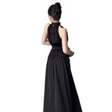 Sensing Black Hanging Neck Sleeveless Dress Woman 2025 Summer New French Temperament Open Fork Waist Long Skirt