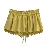 Ballet Style Leaves With Low Waist Half-Dress Summer Hottie Sexy Umbilong Twitching Rope Tight Waist A Short Skirt Girl