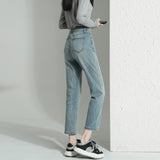 Straight-In-The-Box Loose-Fitting Smoke Pipe Pants High-Waisted To Make Old Light-Colored Jeans