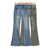 Vintage Micro-Tight Jeans Women Low-Rise Straight Slacks Retro-Buff Trousers New