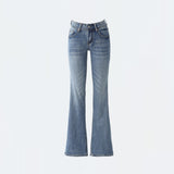YC& Vintage Trumpet Trousers Slimming Slimming With A Small Play Autumn And Winter Jeans Woman