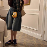 Jinjing's Same High Street Trendy Old Loose Jeans Handsome Boyfriend Atmosphere Feel Thin Five-Point Trousers Woman
