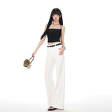 White High-Waisted Elastic Micro-Tipped Jeans Women In Spring 2026 New Non-Legged Thin Drag Trousers
