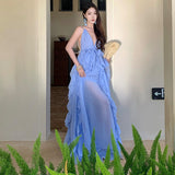 2026 Romantic Lotus Leaf Hanging Leads Sexy Irregular Fairy Dress To See The Show Party Beach Vacation Dress