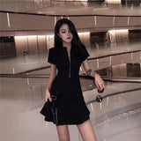2026 Summer New Korean Version Of Han Fan Lazy Wind Fishtail Casual Small Black Dress Simple Dress Woman Trend