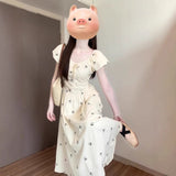 Blossoming French Bubble Sleeve Dress Women's Summer 2026 New Small Temperament Beautiful Dress