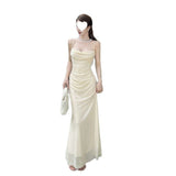 (Explosive) Summer New Collar Fish Tail Waist Feeling Dress High Temperament Thin Sling Belt Super