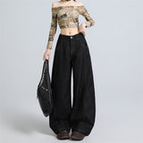 Black Gold Back Elastic Tight Retro Fashion Anti-Fading Jeans Women's Autumn New Commuting Scissors