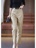 Casual Sickle Pants Women Spring And Autumn New High-Rise Thin Straight Barrel Small Design Sense Harlan Pants
