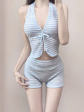 Swimsuit Women Split Two Sets Of French Retro Stripes Sexy Pure Lust Wind Bikini Holiday Hot Spring Swimsuit