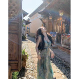 French Inter-Forest Floes Dopamine Temperamental Sling Dress With New Summer Mid-Slide