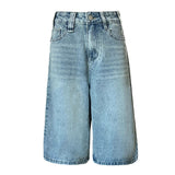 4 Color Retro High-Waisted Loose Broad Leg Pants Spring And Summer Slim Straight Seven-Point Trousers Jeans Women