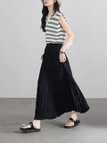 College Windy Rhusted Big Skirts Swollen Skirts Long Skirts ~ 2026 Spring New Thin 100-Fold A-Word Half-Body Skirt