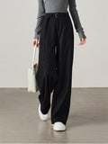 Spring 2025 New Women's Loose Thin High-Waisted Broad-Legged Straight Suit Pants Casual Drag Floor Pants Women