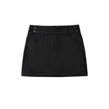Old Money Style White Dress Girl Autumn And Winter High-Rise Thin-Skinny Hip Skirt Babes Super Short Skirt With Belt A Word Skirt