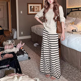 Linen & Sheep Lazy Sensen Mahjong Knitted Knitted Knitted Short-Sleeved Women 2025 Early Autumn