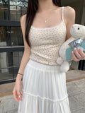 1049# People Cotton T-Flower Short-Term Age Reduction Wearing Sling Vest 2025 Summer Hottie Outside To Repair The Beauty Of The Back Woman
