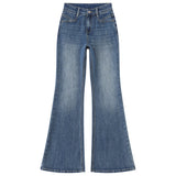 Small High-Rise Thin Elastic Women's Jeans Trousers Lengthened Black Trousers Black Trousers