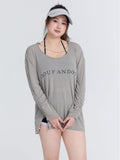 Women's Split Three-Piece Set Of Large-Size Fat Hanging Neck Conservative Long-Sleeved Sunscreen Beach Hot Springs Swimsuit Women's Hoodie