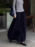 Black Flower Moss Half Skirt Women In Early Autumn 2026 New Loose Waist Cover Thin High Waist Grow Long Skirt