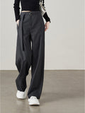 Spring 2025 New Women's Loose Thin High-Waisted Broad-Legged Straight Suit Pants Casual Drag Floor Pants Women