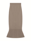 Under Mount Fuji_Self-Stay Multi-Color Temperament Small Fish-Tail Wool Knitted Half-Skirt