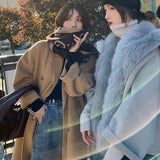 Camel Color Coat Woman's Long 2026 New Autumn And Winter Thick Korean Hepburn Wind Hair Coat