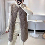 Long-Term Vest Women In Autumn And Winter Long Imitation Lamb Wool Horse Clip Fashion New Gas Lady Coat Woman