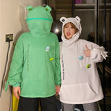 Women's Clothing Korean Version Of The Tide Autumn And Winter Couple Dressed Frogs In The Headwear Women's Hoodie Men's And Women's Hoodie Plus Thicken