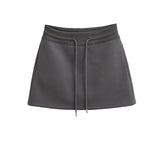 Vintage Casual Sports Gray Skirt Women Black A-Character Skirt Skirt Skirt With Hip Skirt