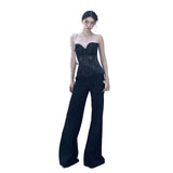 25 Years Of Spring And Summer New Elasticity Thin Feeling Slightly Loose Horn Knitted Leisure Pants Women's Bean Ash Trousers Spandex
