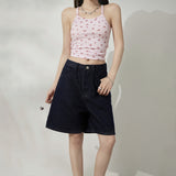 YC&3 Color Retro High-Waisted Loose Four-Pointed Broad-Legged Trousers Summer Straight Shorts Jeans Woman