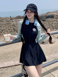 2026 New Swimsuit Lady Hot Spring Summer New Explosion Conservative Conjoined Flat Angles Thin Swimsuit